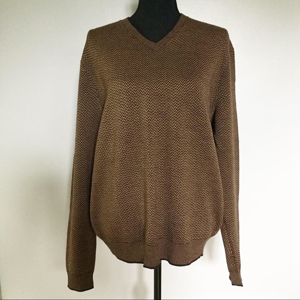 Polo Ralph Lauren Chevron V-Neck Wool Sweater
